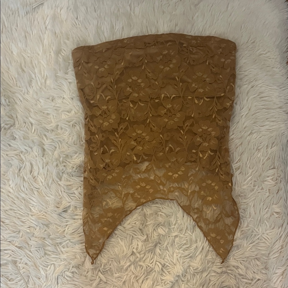 Urban Renewal Tan Lace Top